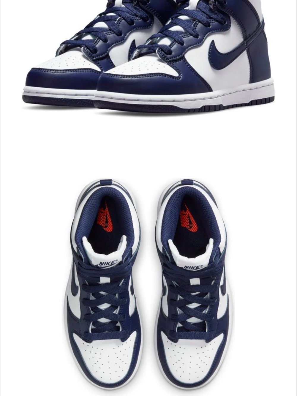 Nike Kids High-Top Sneakers in Navy and White